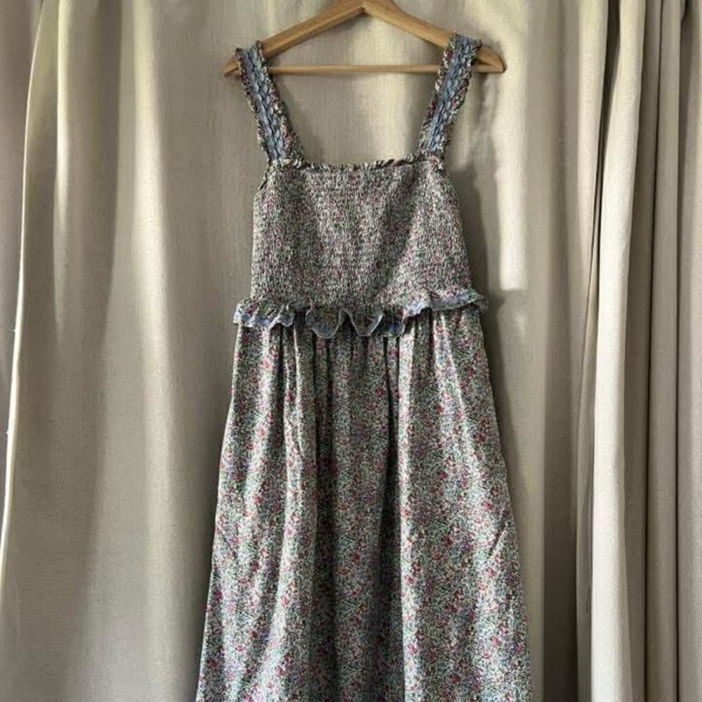 Floral Midi Dress with Ruffle Details